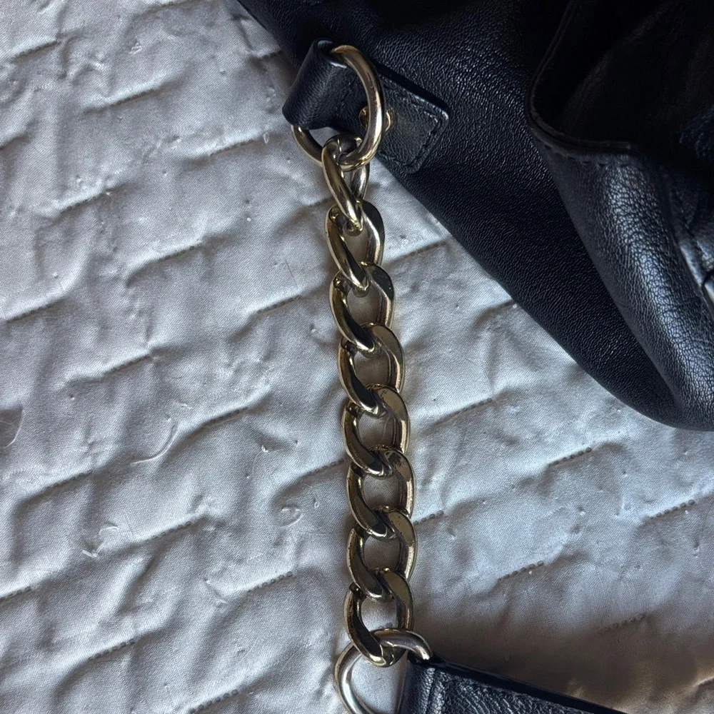 Michael Kors Black Satchel with Gold Accents